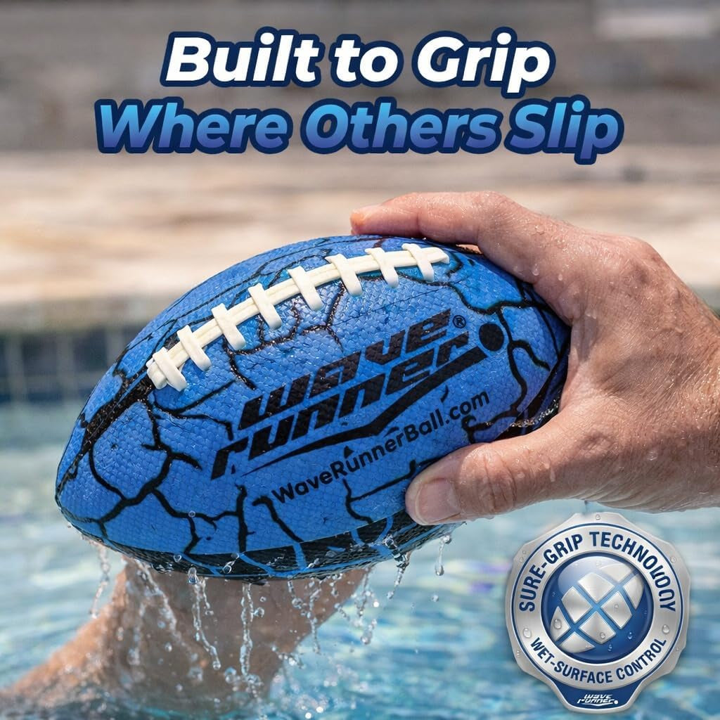 Water Football for Pool and Beach | Waterproof Football for Outdoor Games for Adults, Teens, and Kids - Lightweight Pool Toys, Easy Wet Grip, Outdoor Summer Toy