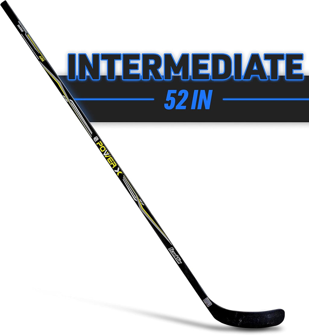 Franklin Sports Street Hockey Sticks - Ambush Junior Street Hockey Stick - Wood and Fiberglass Shaft - ABS Blade - One Piece Stick - 46", 52", 58"