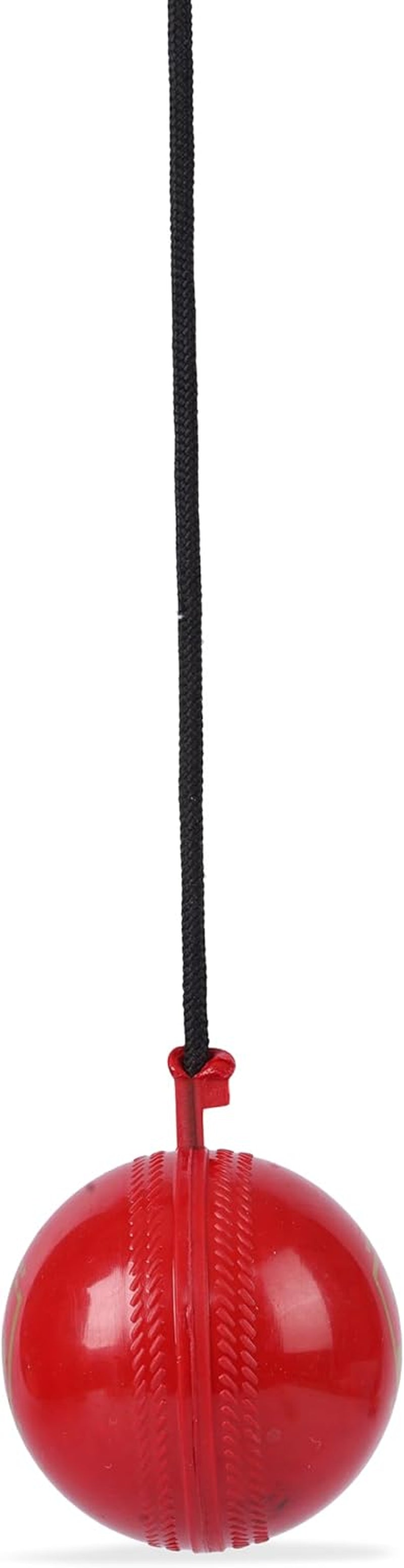 Synthetic I Ball with Cord Cricket Hanging Ball | Red | Standard | PVC | Unisex | Ideal for Practice | Durable Construction | Lightweight (159G) | Easy to Hang | Enhances Batting Skills