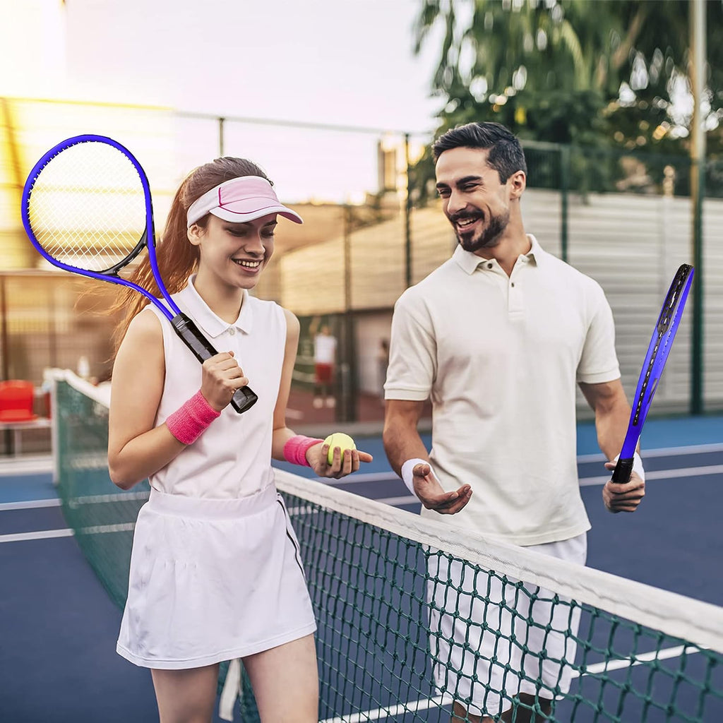 Tennis Rackets 2 Pack for Adults Beginners - 27 Inch Lightweight Aluminum Tennis Racquet Set with 3 Balls & Carry Bag - Vibration Dampening & Large Sweet Spot for Men Women Couples