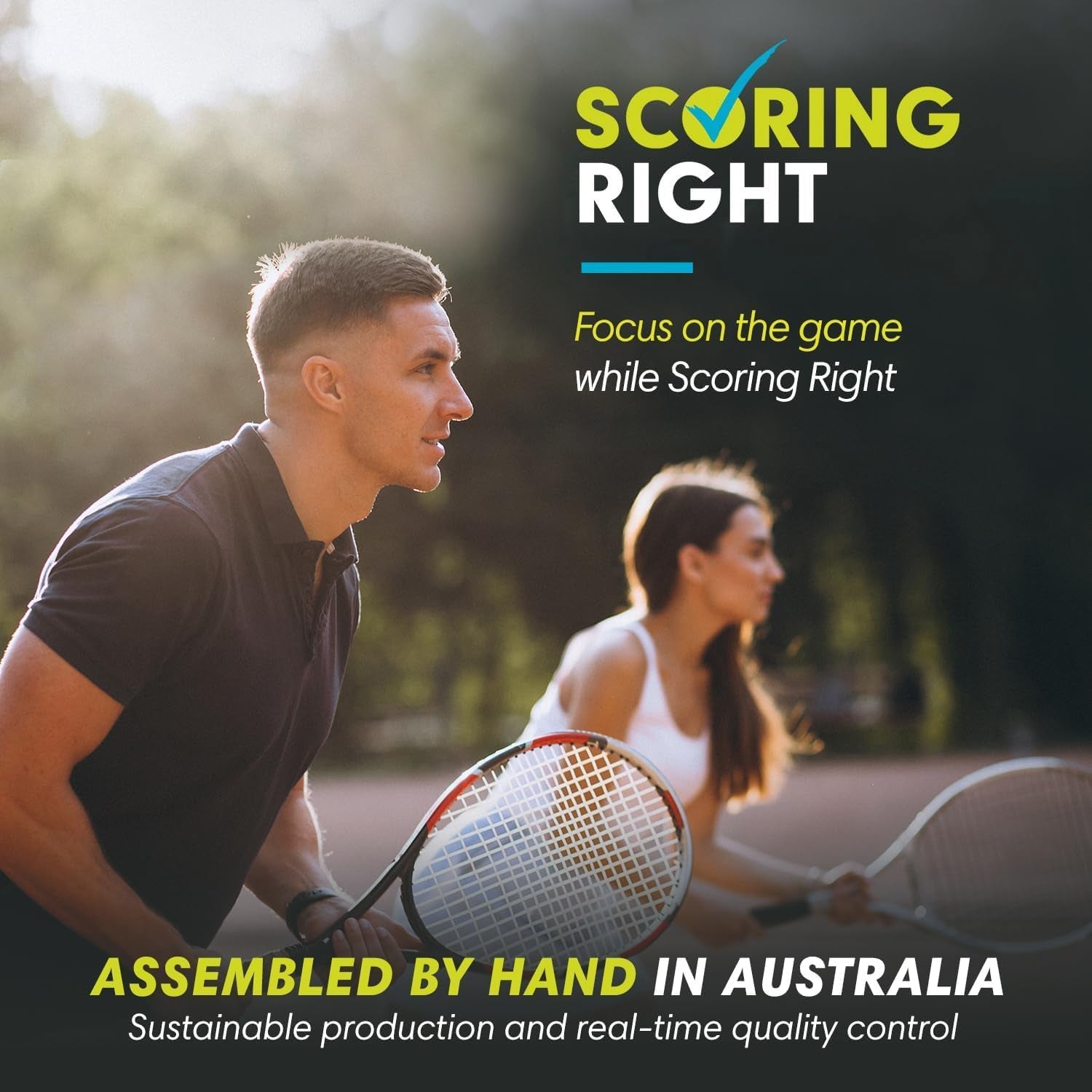 Portable Tennis Racket and Padel Scorekeeper, Easily Mounted Small Score Board to Keep Score of Points, Games, and Sets, ITF Conforming, Lightweight Mini Score Keeper, 1.9G
