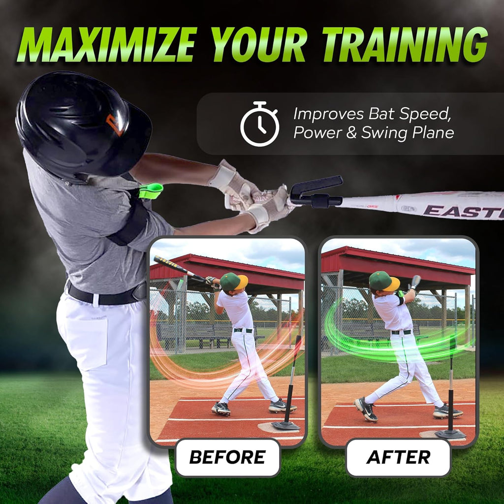 Baseball/Softball Hitting Trainer – Swing Trainer Aid for Batting & Hitting Practice – Baseball Training Equipment to Improve Bat Speed, Swing Mechanics, Contact & Timing – for Ages 9 and Up