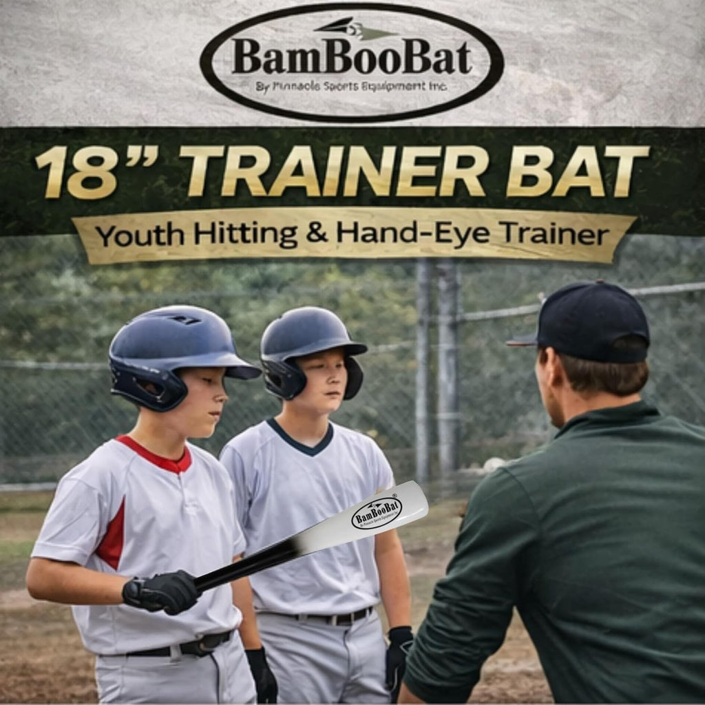 by PINNACLE SPORTS EQUIPMENT INC. Adult Baseball and Softball Wood One Hand Training Bat- 18 Inch or 21 Inch