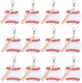Baseball Softball Sports DIY Keychain : 12 Set Acrylic Keychain Kit with Mini Baseball Softball Bat