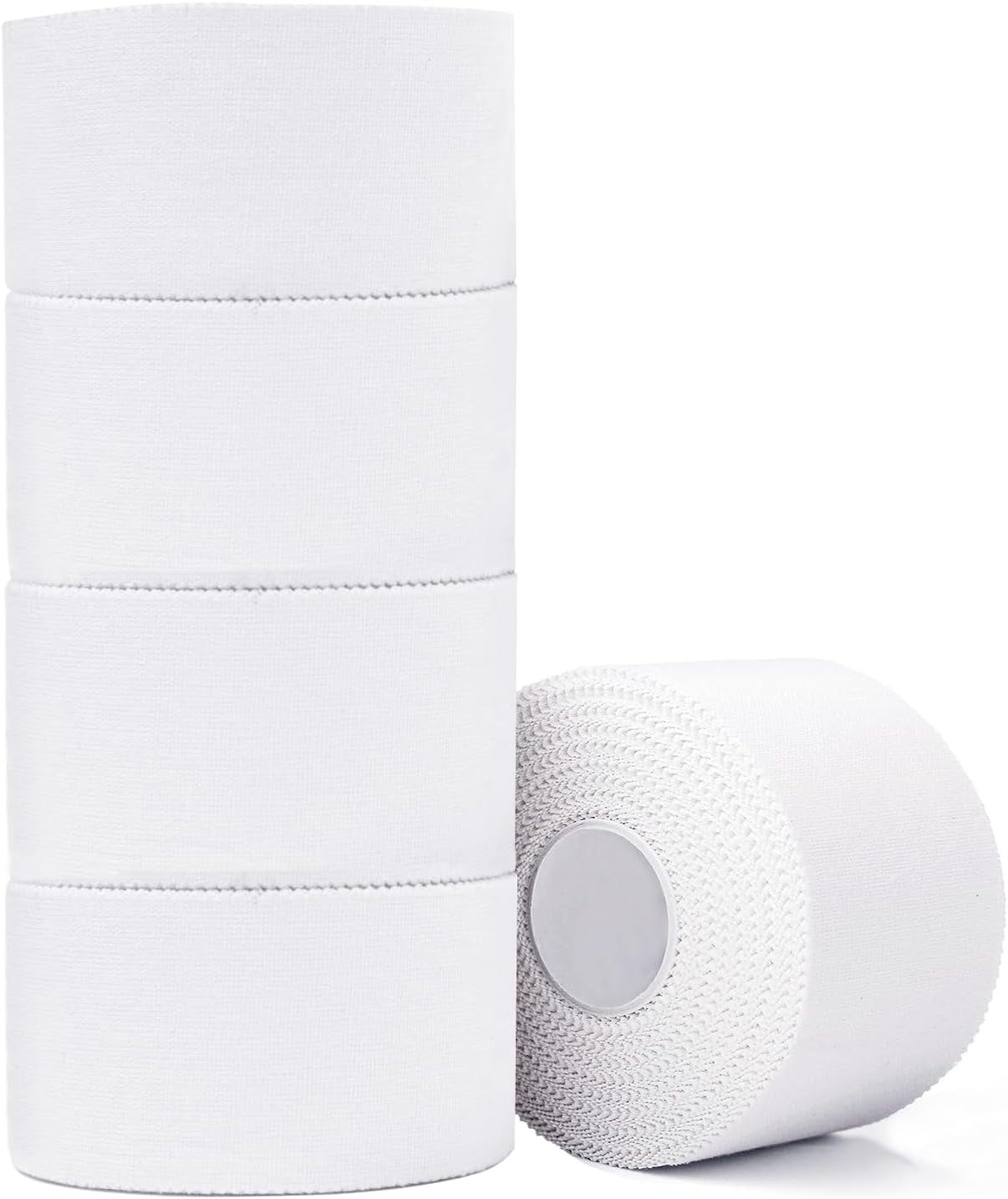 Athletic Tape,5 Pack White Sports Tape,Very Strong No Sticky Residue Wrist Ankle Tape for Gymnastics Boxing Lacrosse Climbing Hockey Bat