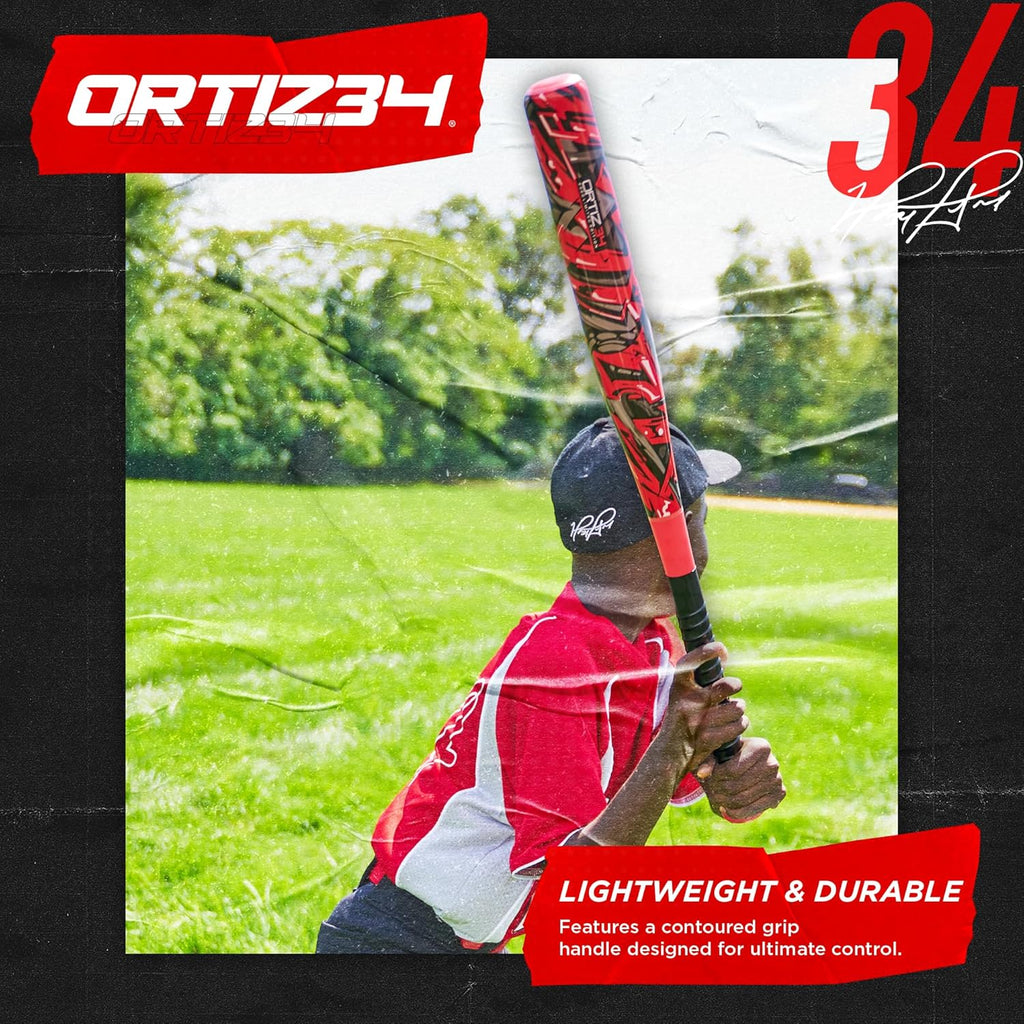 Grand Slam Set- Graffiti Plastic Bat, David Ortiz Backyard Baseball Set with 3 Balls, 4 Throw down Bases