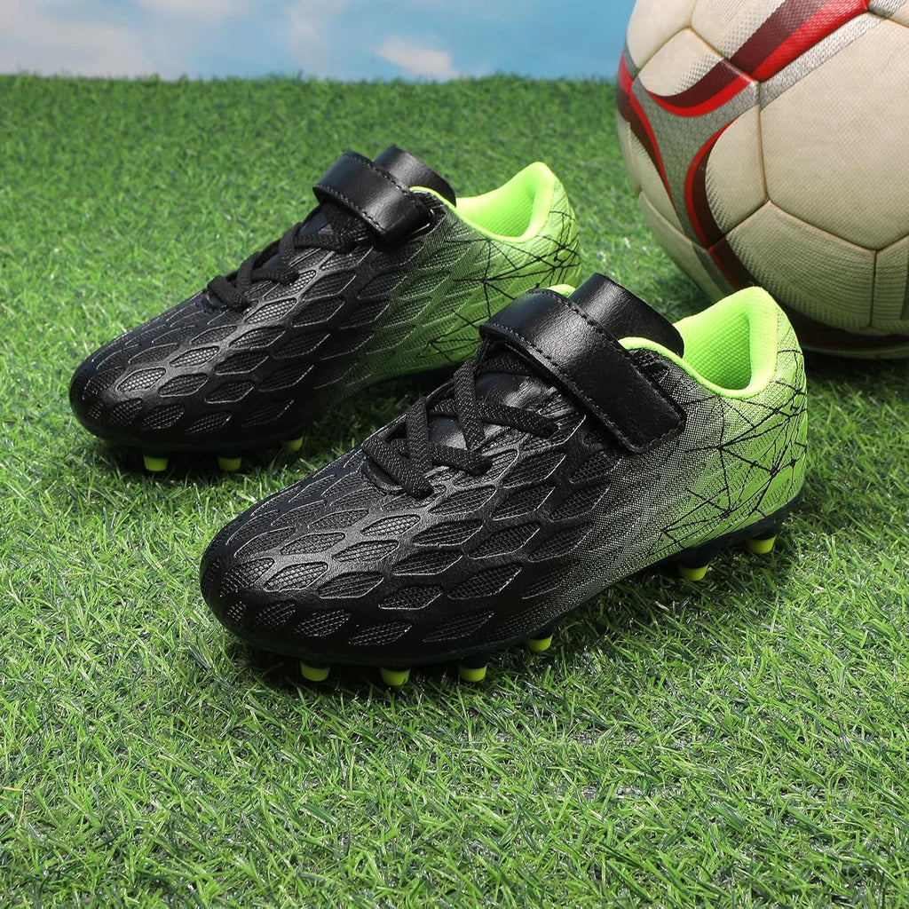Soccer Cleats, Kids Firm Ground Football Shoes, Boys Girls Athletic Outdoor