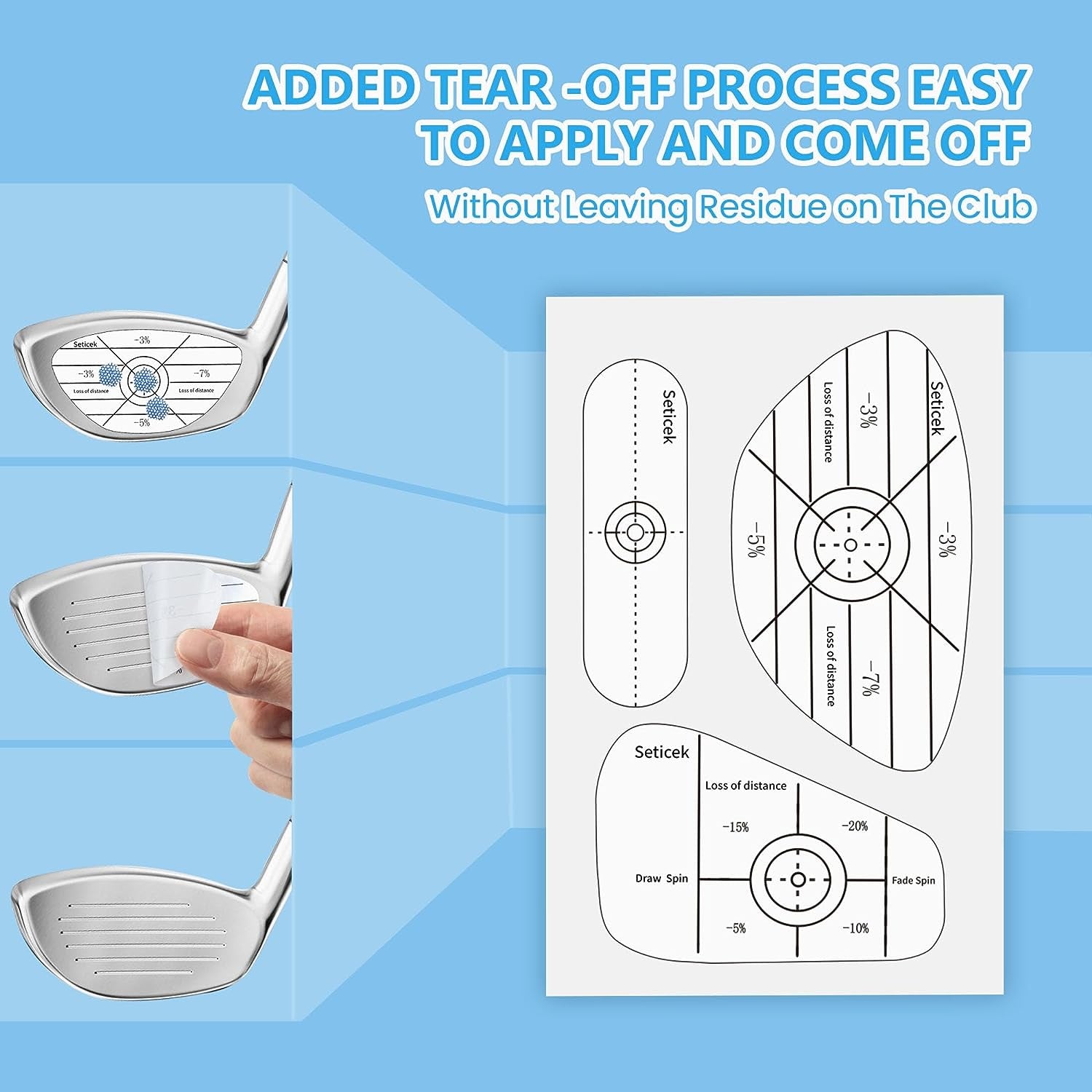 Golf Impact Tape Labels ｜Self-Teaching Sweet Spot and Consistency Analysis ｜ Improve Golf Swing Accuracy and Distance