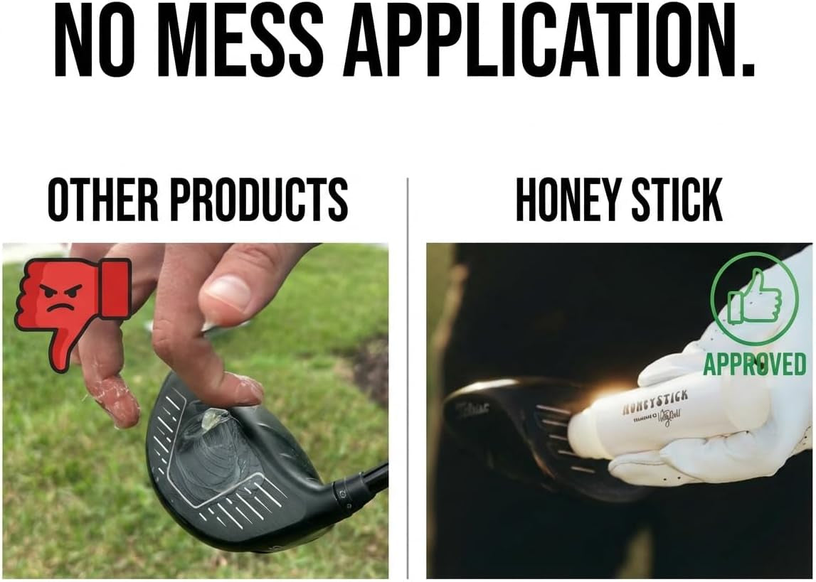 Honeystick anti Slice Gel for Golf Clubs - Anti-Hook Spin Reducer for Driver, Woods, Hybrids, Irons - Golf Accessories for Men - Golfers Must Haves & Essentials