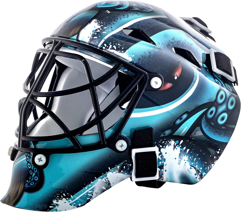 Franklin Sports NHL Team Logo Mini Hockey Goalie Mask with Case - Collectible Goalie Mask with Official NHL Logos and Colors