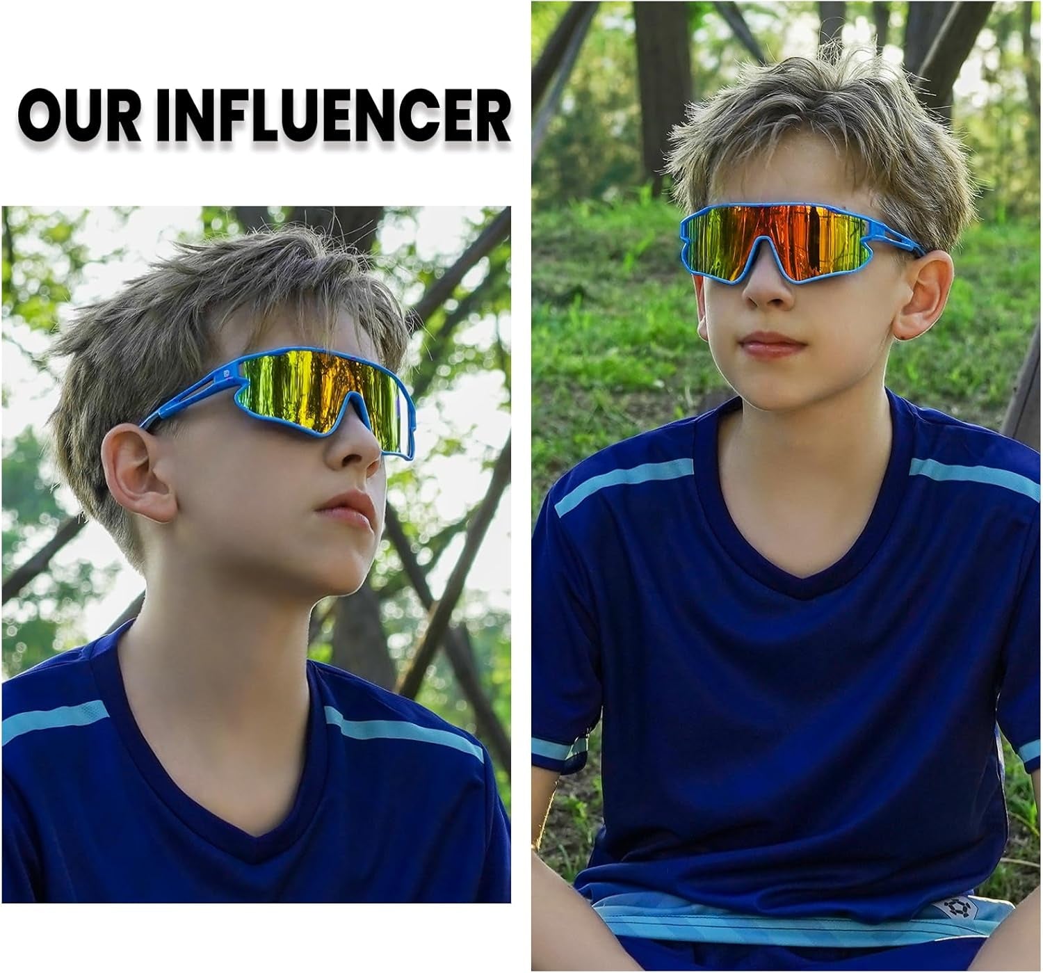 Kids Youth Baseball Sunglasses for Boys Girls Age 8-16 Polarized UV400 Protection Sports Cycling Glasses DK268