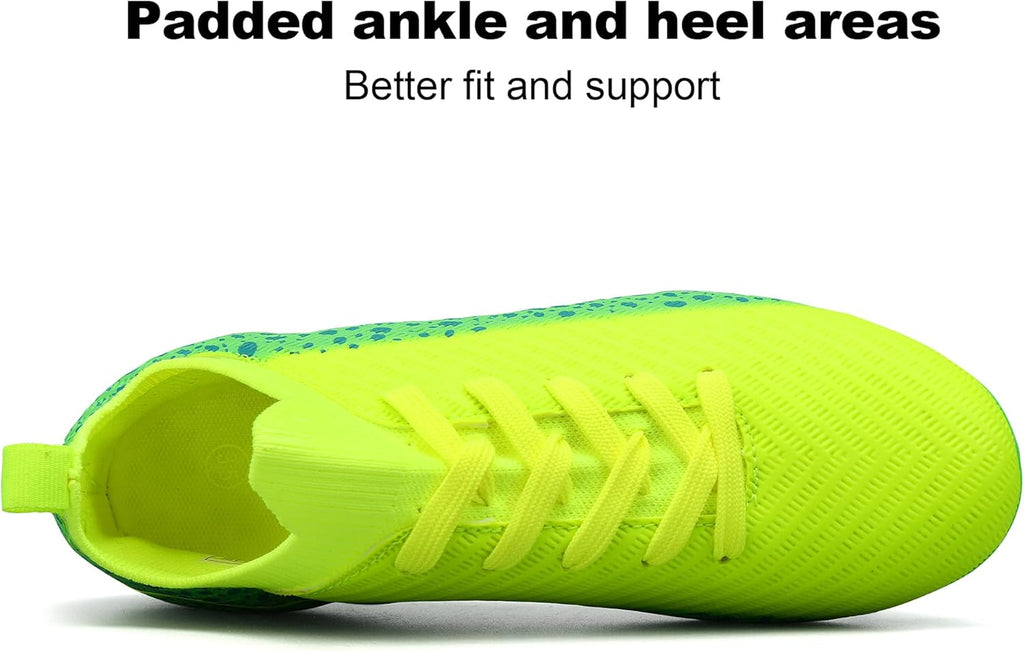 Kids Soccer Cleats for Boys and Girls Youth Mid-Top Football Shoes Outdoor Athletic Turf Soccer Shoes
