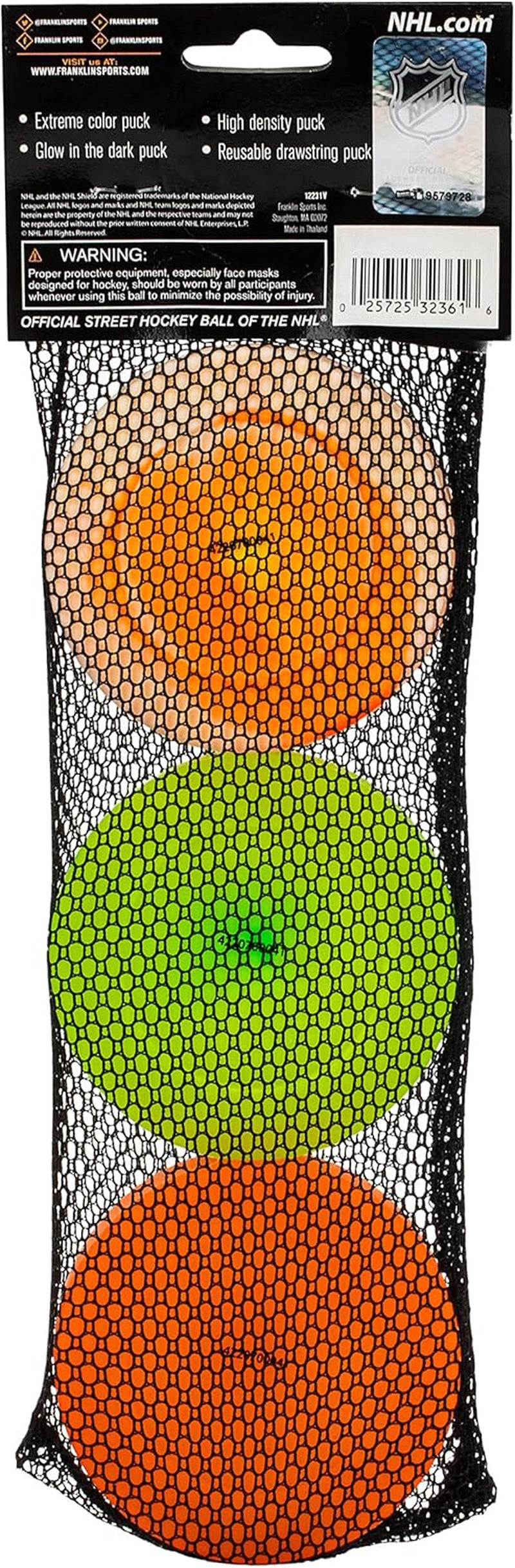 Franklin Sports NHL Street Hockey Puck - No Bounce Outdoor Street + Roller Hockey Puck - Official Size for Kids + Adult Games - 1 & 3 Packs