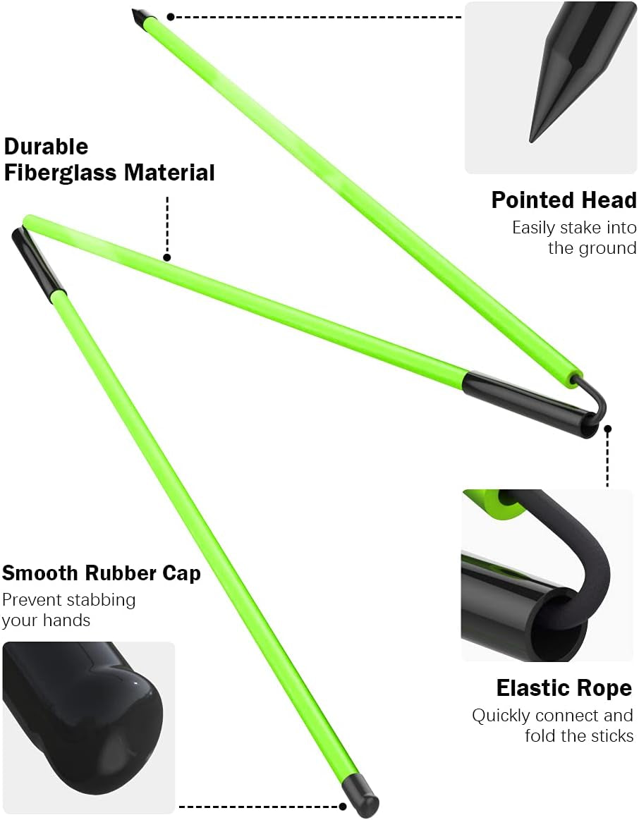 Golf Alignment Sticks - 48" Collapsible Golf Practice Rods for Aiming, Putting, Full Swing Trainer, Posture Corrector with Clear Tube Case, Golf Training Equipment
