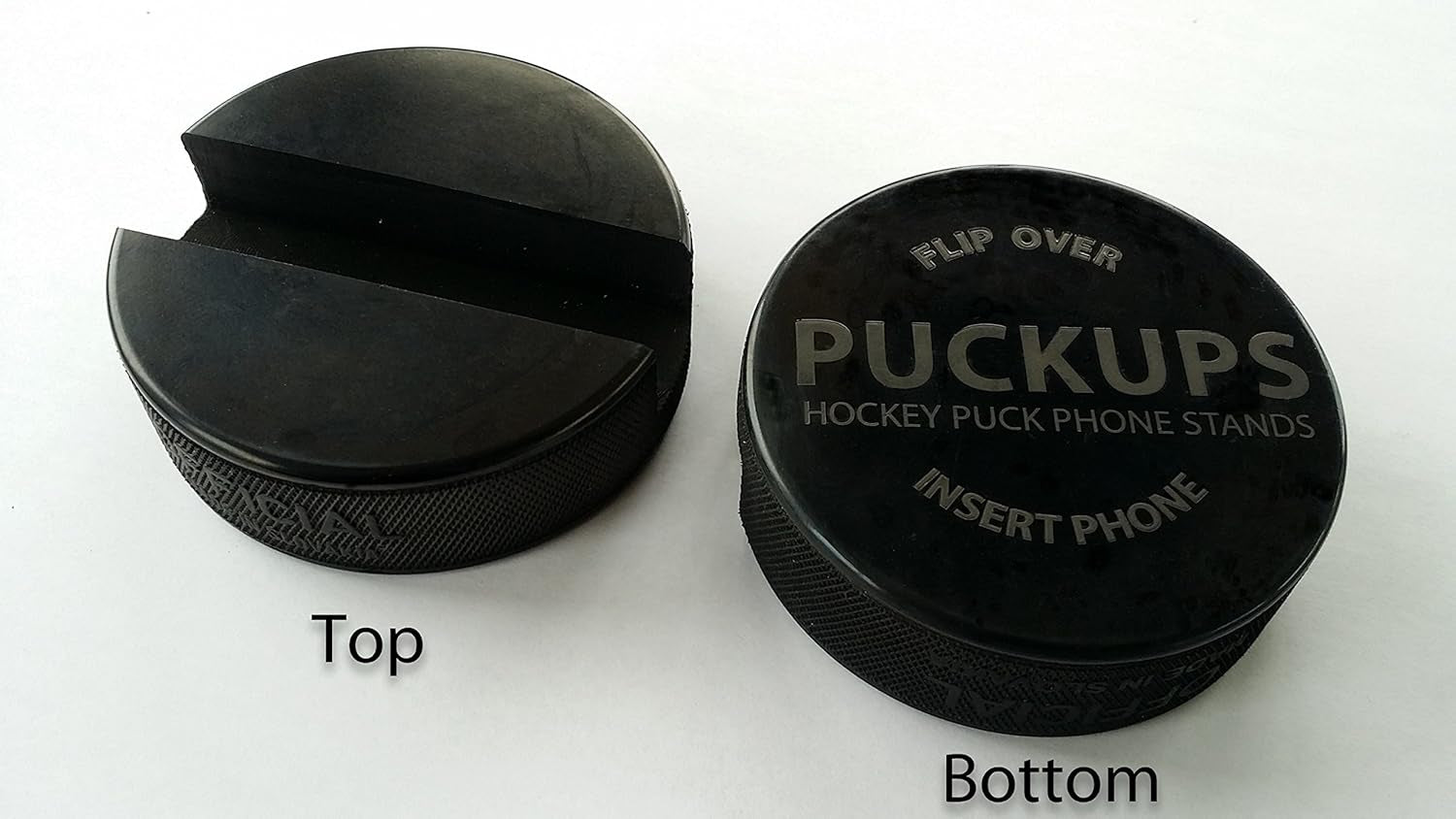 The Original Indestructible Hockey Puck Cell Phone Stand - Made from a Genuine Hockey Puck -Compatible for All Iphone/Samsung/Google/Lg Smartphones and More. (1 Pack)