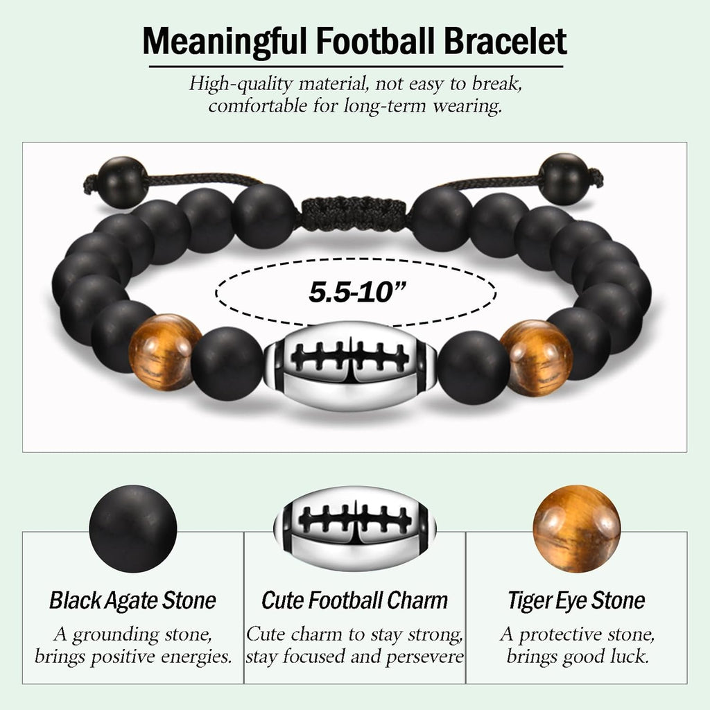 Soccer Football Basketball Baseball Hockey Bracelet Gifts for Boys Players Team Lovers Son Grandson Brother Nephew Friend as Birthday/Valentines Day/Graduation/Back to School/Christmas Gifts