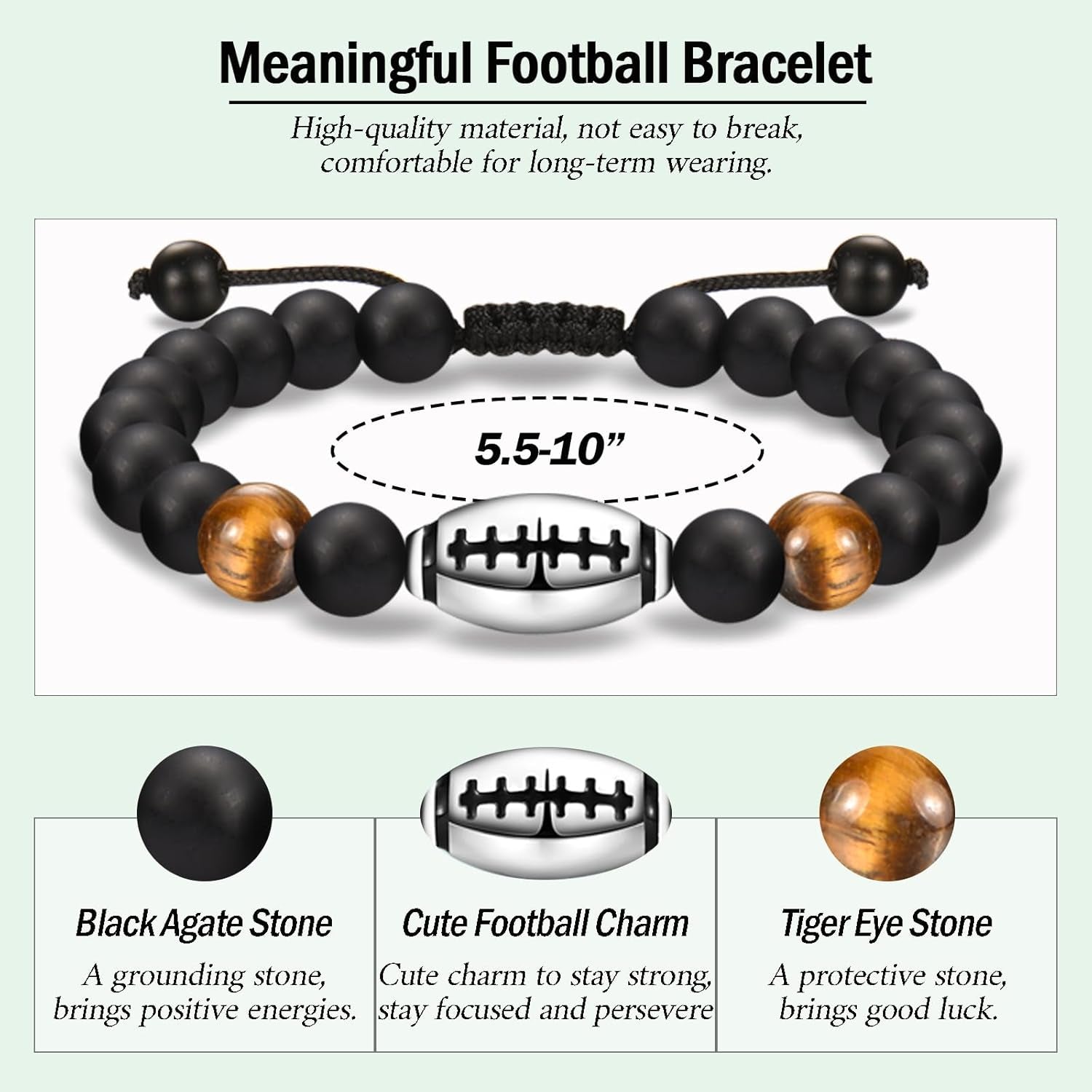 Soccer Football Basketball Baseball Hockey Bracelet Gifts for Boys Players Team Lovers Son Grandson Brother Nephew Friend as Birthday/Valentines Day/Graduation/Back to School/Christmas Gifts
