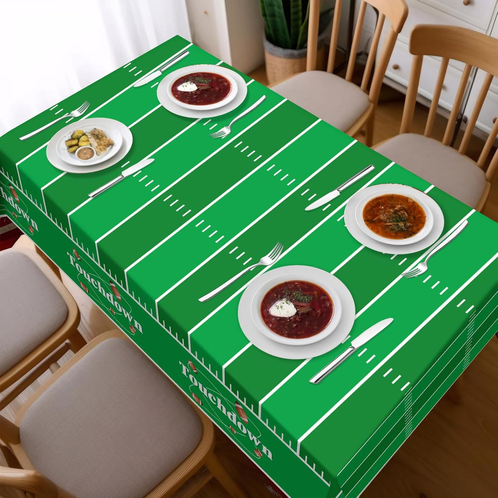 Football Party Decorations,3 Pack Football Tablecloth Disposable Plastic Tablecloth 54" X 108" Plastic Table Cloth for Rectangle Tables,Birthday Party Decor,Parties Supplies for Home,Dinner