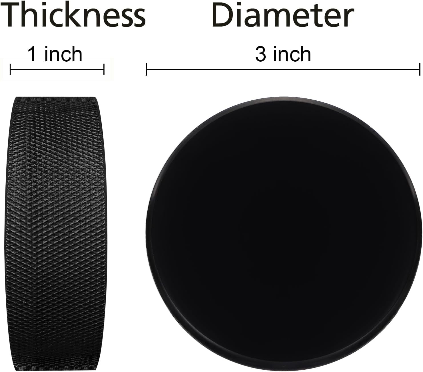 18 Pack Ice Hockey Pucks with 3 Reusable Mesh Bag, Official Regulation, Diameter 3", Thickness 1", 6Oz, Black