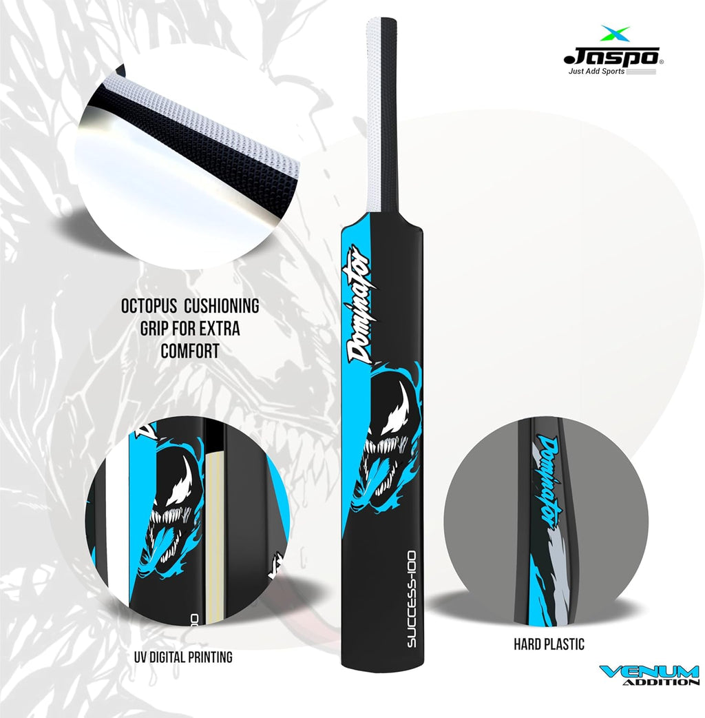 Dominator Venom Edition 34 Inches Plastic Cricket Bat,Ball Octopus Gripbest for Practicing- to Play with Soft Rubber, Tennis Wind Ball.