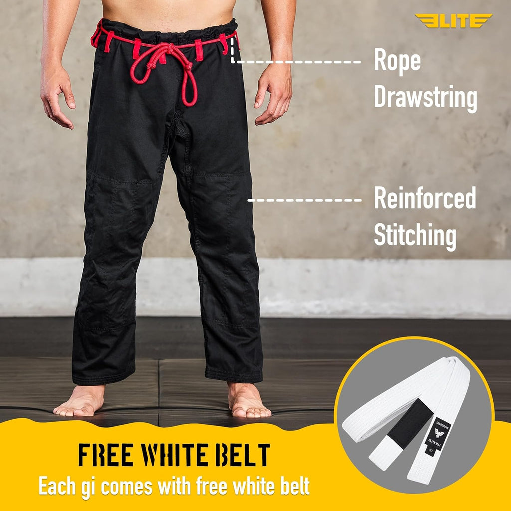 BJJ GI for Men IBJJF Kimono BJJ Jiujitsu GIS W/Preshrunk Fabric & Free Belt (See Special Sizing Guide)