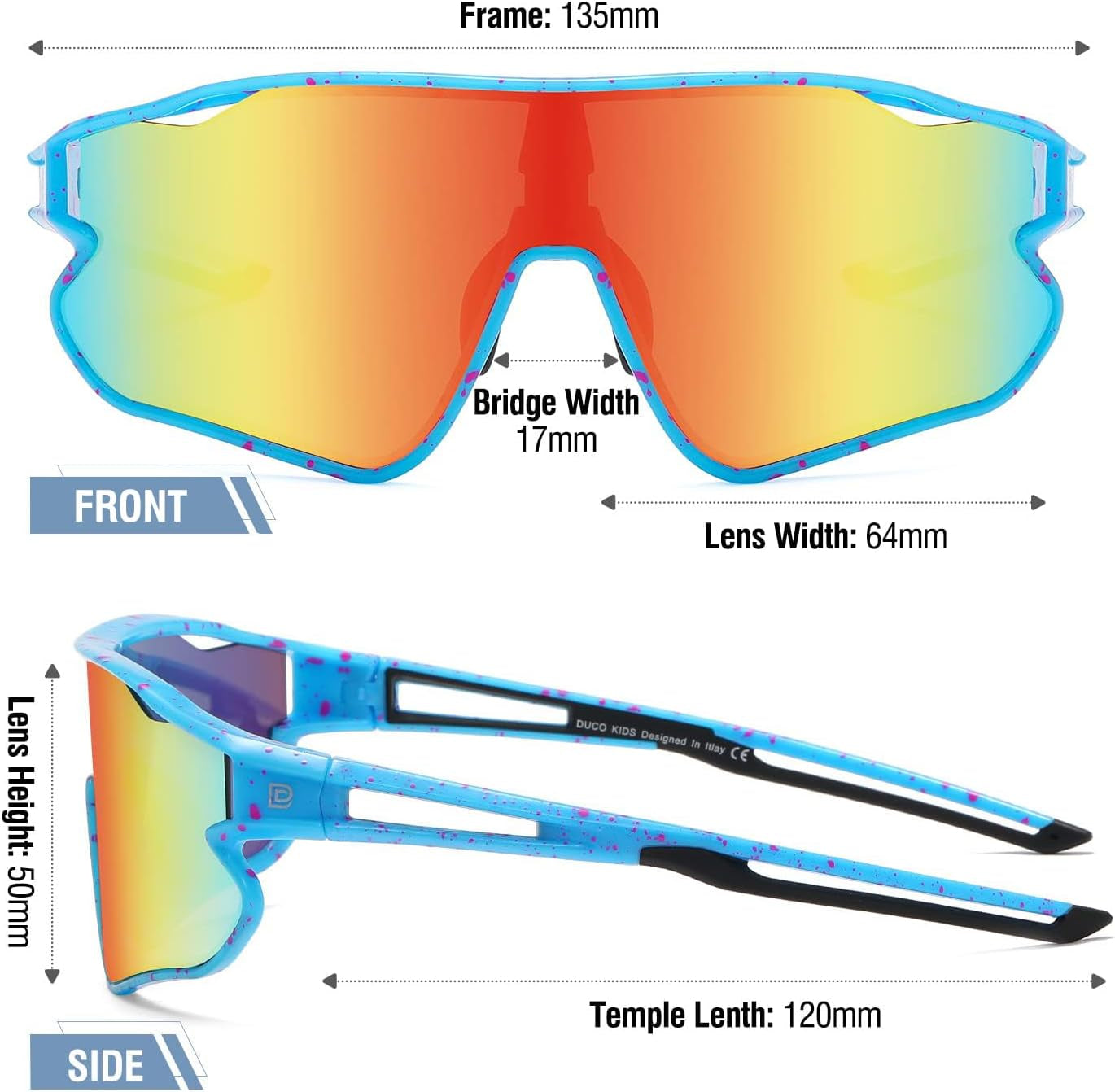 Kids Youth Baseball Sunglasses for Boys Girls Age 8-16 Polarized UV400 Protection Sports Cycling Glasses DK268