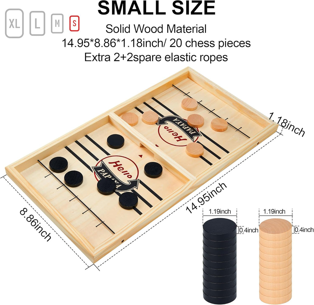 - Test Your Speed and Accuracy with This Fast-Paced Wooden Air Hockey Desktop Battle Board Game - Guaranteed Fun Gifts for Family Night or Friends Party