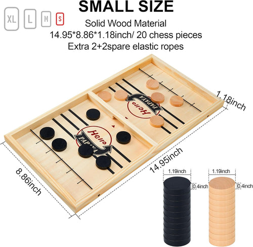 - Test Your Speed and Accuracy with This Fast-Paced Wooden Air Hockey Desktop Battle Board Game - Guaranteed Fun Gifts for Family Night or Friends Party
