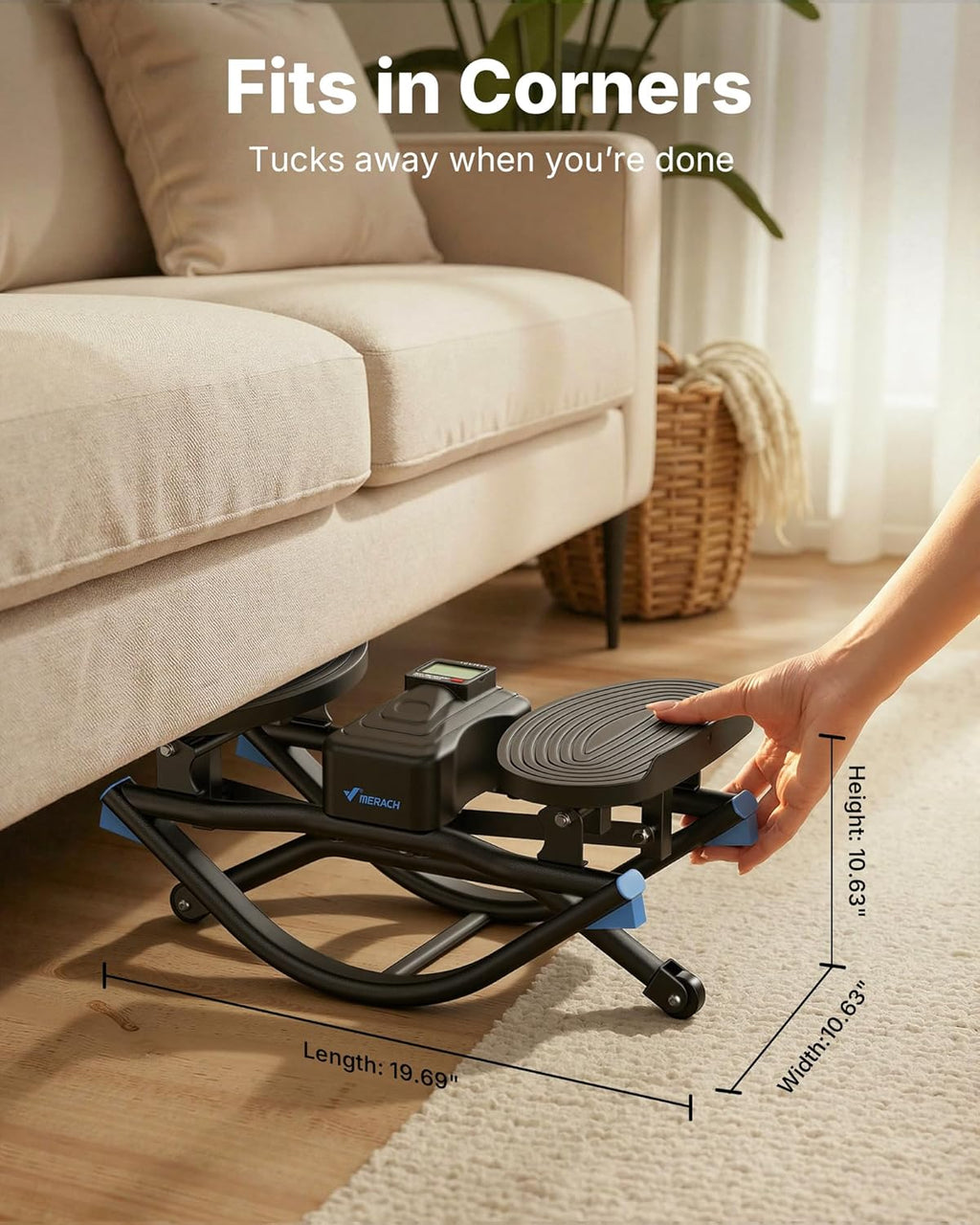 Rocking Steppers for Exercise at Home, 3D Motion Stair Stepper with Resistance Bands for Full Body Workout & Low-Impact Balance Board, 330 LBS Loading Capacity Exercise Equipment