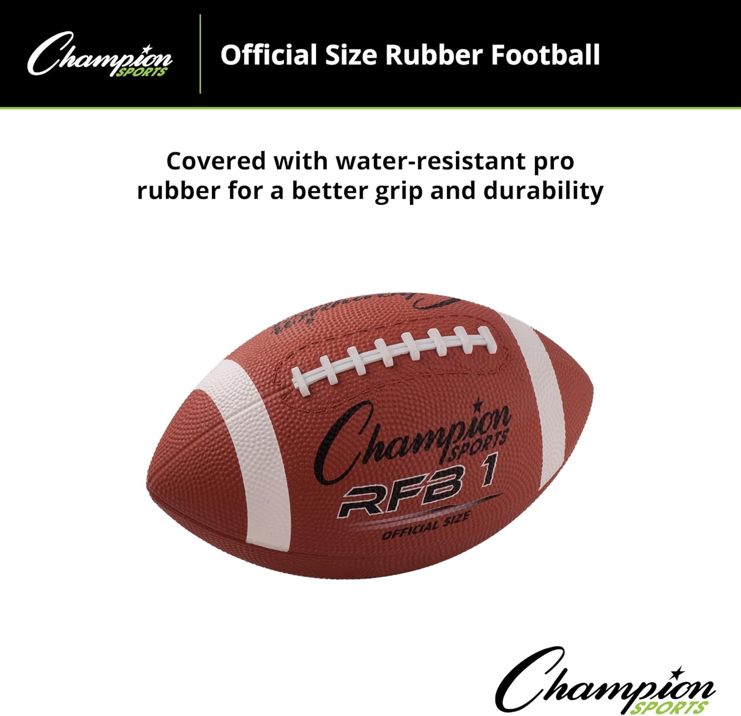 Rubber Football – Durable All-Weather Ball for Pee Wee to Official Sizes, Indoor & Outdoor Play