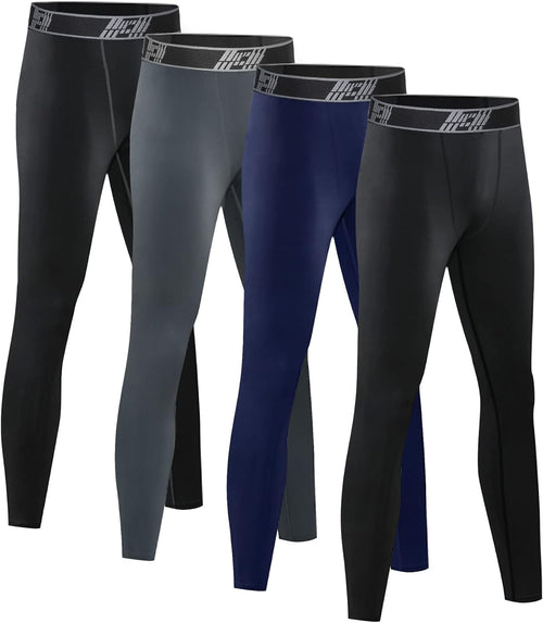 4 Pack Youth Boy’S Compression Pants Leggings Tights Athletic Base Layer under Pants Gear for Football Sports
