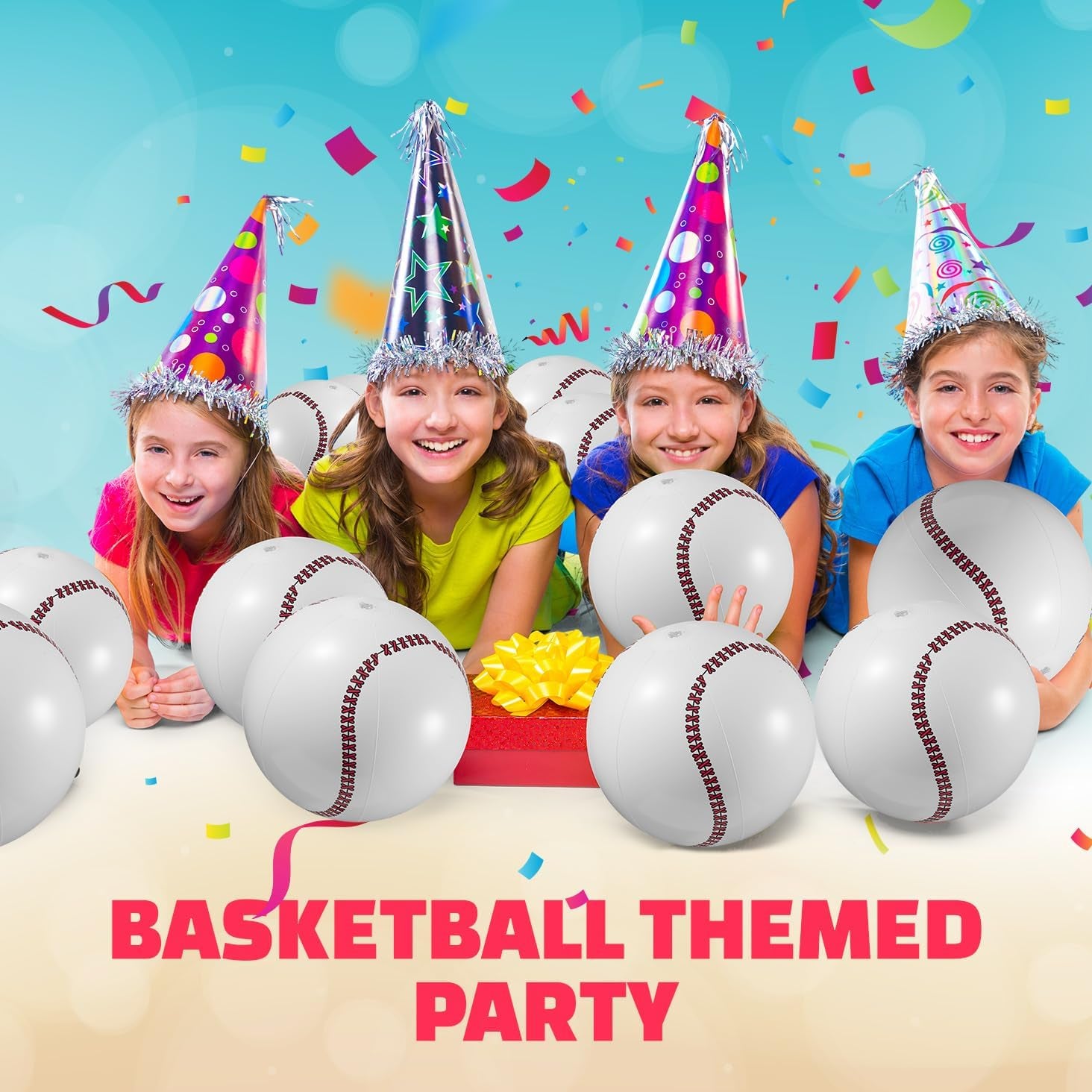 Inflatable Baseball (Pack of 12) 16-Inch, Baseball Beach Balls for Themed Party Decorations & Birthday Decor - Pool Ball Toys Party Favors & Goodie Bags Favors for Kids, Boys and Girls