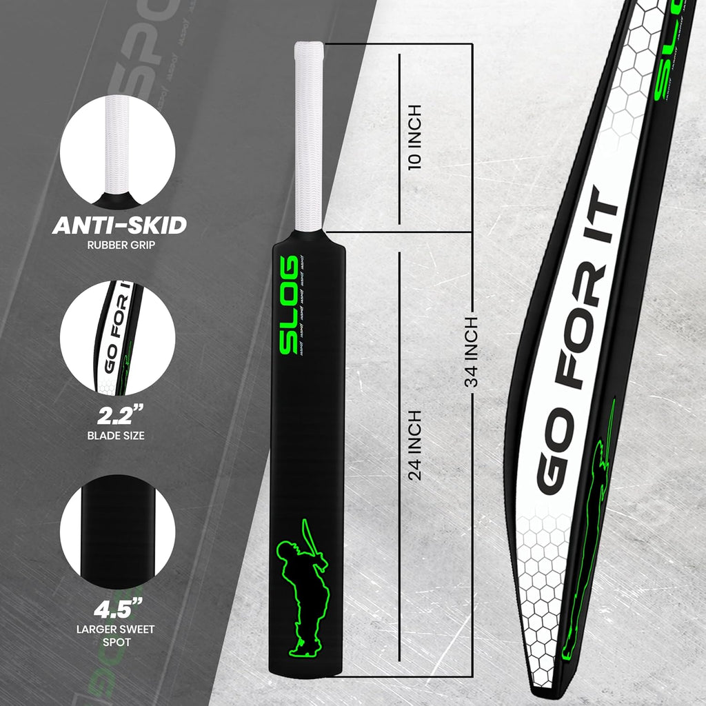 SLOG Plastic Tennis Cricket Bat Full Size Bat (34” X 4.5” Inch) for All Age Group (SLOG Cricket BAT) (SLOG)