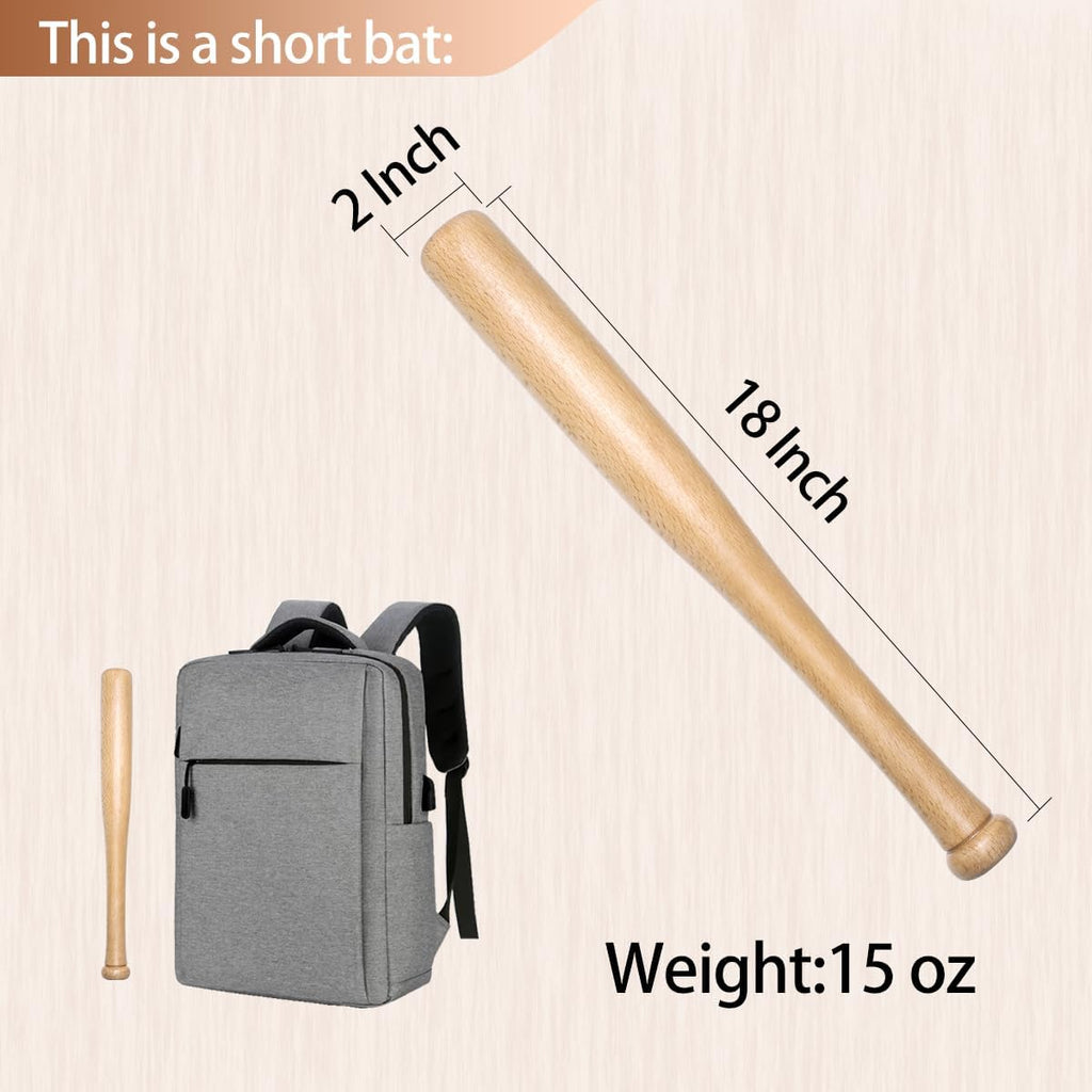 Short Wooden Baseball Bat,18 Inch Mini Wood Baseball Bats for Home Self Defense,One Hand Small Training Bat
