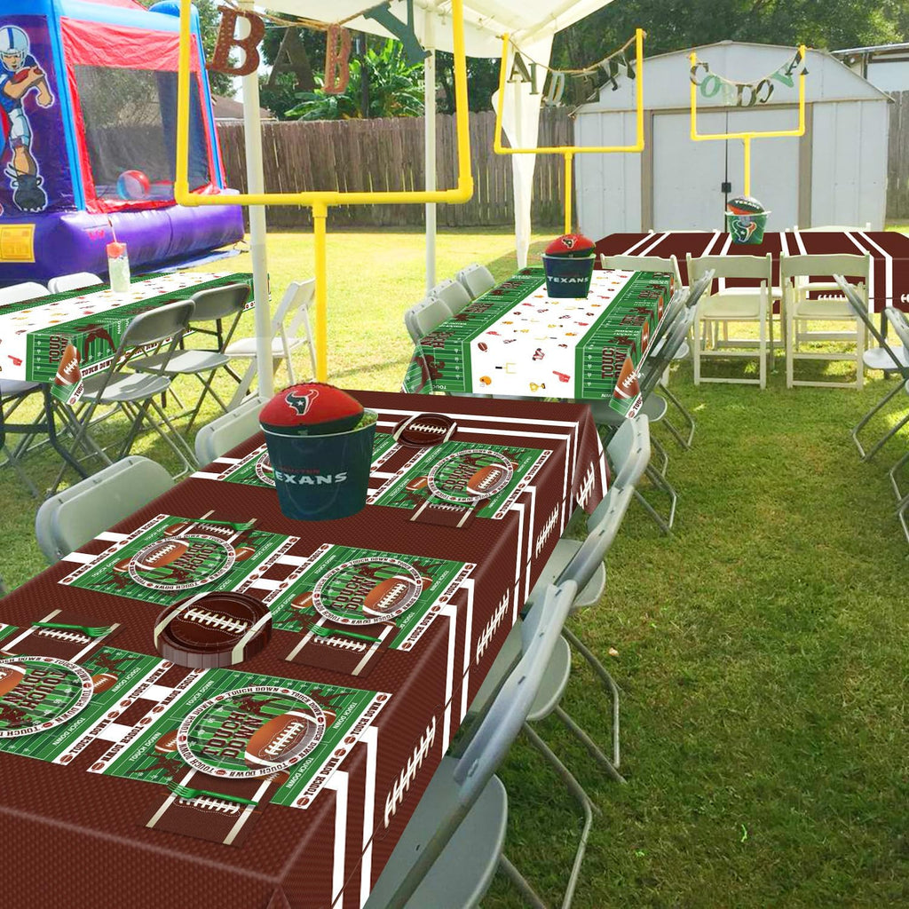 Football Party Decorations - 82Pcs Supplies Including Plates, Napkins, Tablecloth for Kids Fans Tailgate Gameday Birthday Party, Serves 20