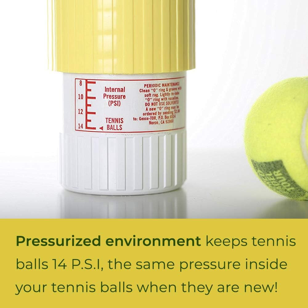 Tennis Ball Saver - Pressurized Tennis Ball Storage That Keeps Balls Bouncing like New