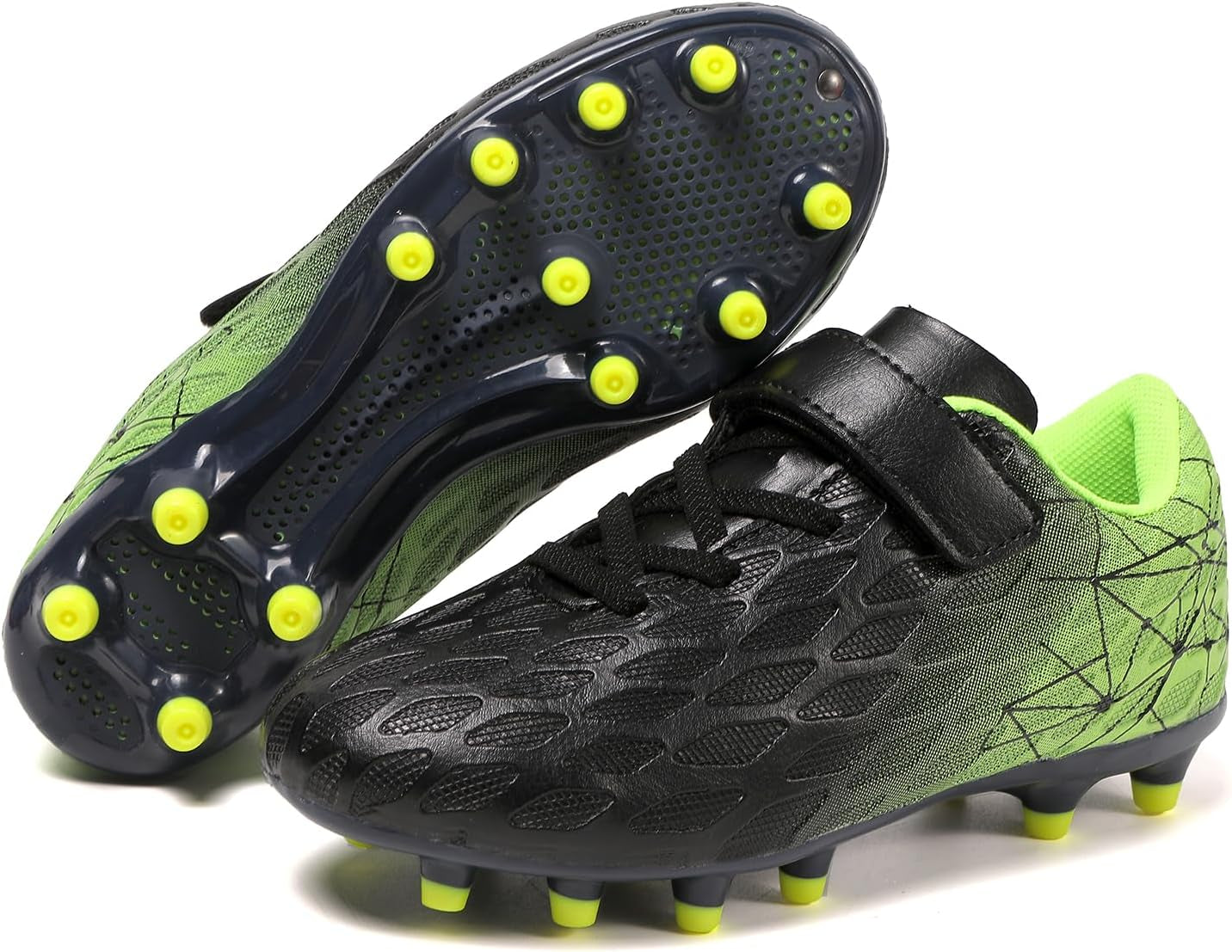 Soccer Cleats, Kids Firm Ground Football Shoes, Boys Girls Athletic Outdoor