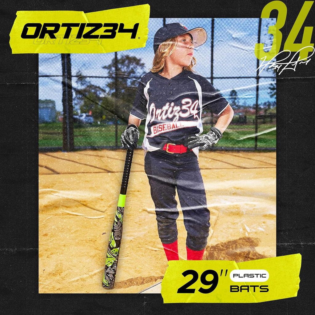 Bat & Ball Set - Graffiti Plastic Bat & Ball Homerun Set- David Ortiz Backyard Baseball Set for Youth, Kids, Teenagers, Adults (Bat & Ball Set, Blue)