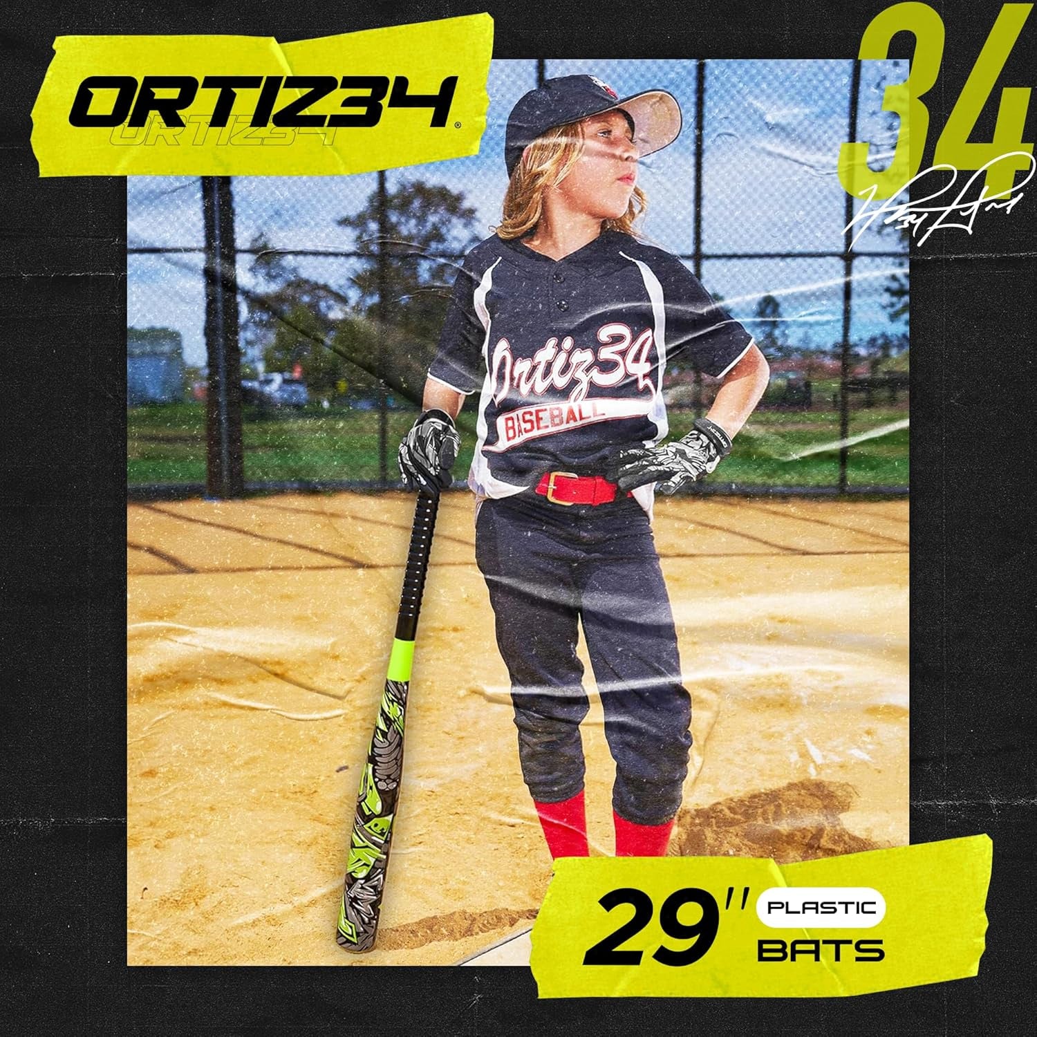 Bat & Ball Set - Graffiti Plastic Bat & Ball Homerun Set- David Ortiz Backyard Baseball Set for Youth, Kids, Teenagers, Adults (Bat & Ball Set, Blue)