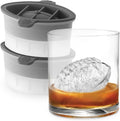 Football Ice Cube Mold Pack of 2 Large Craft Ice Molds for Whiskey Bourbon Cocktails Drinks, Dishwasher Safe BPA Free Silicone Ice Mold Football Themed Gifts for Fans, Coaches, Men