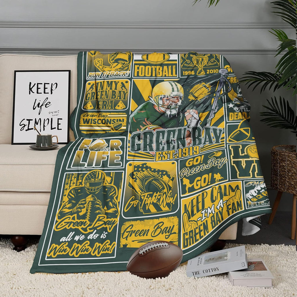 Football Blanket Fan Gifts for Men Women Sport Throw Blanket Football Style Merch Gear 60"X50" Cozy Sofa Bed.