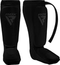 Shin Guards Kickboxing Muay Thai, SATRA Approved, MMA Leg Instep Protection Pads, Sparring Training Martial Arts Boxing, Elasticated Padded Protector, Karate BJJ Taekwondo Gear, Men Women