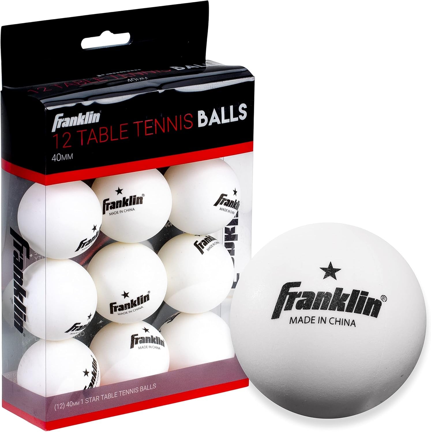 Franklin Sports Table Tennis Balls - Official Size and Weight 40Mm Table Tennis Balls - One Star Professional Balls - Bulk Packs and Family Sets