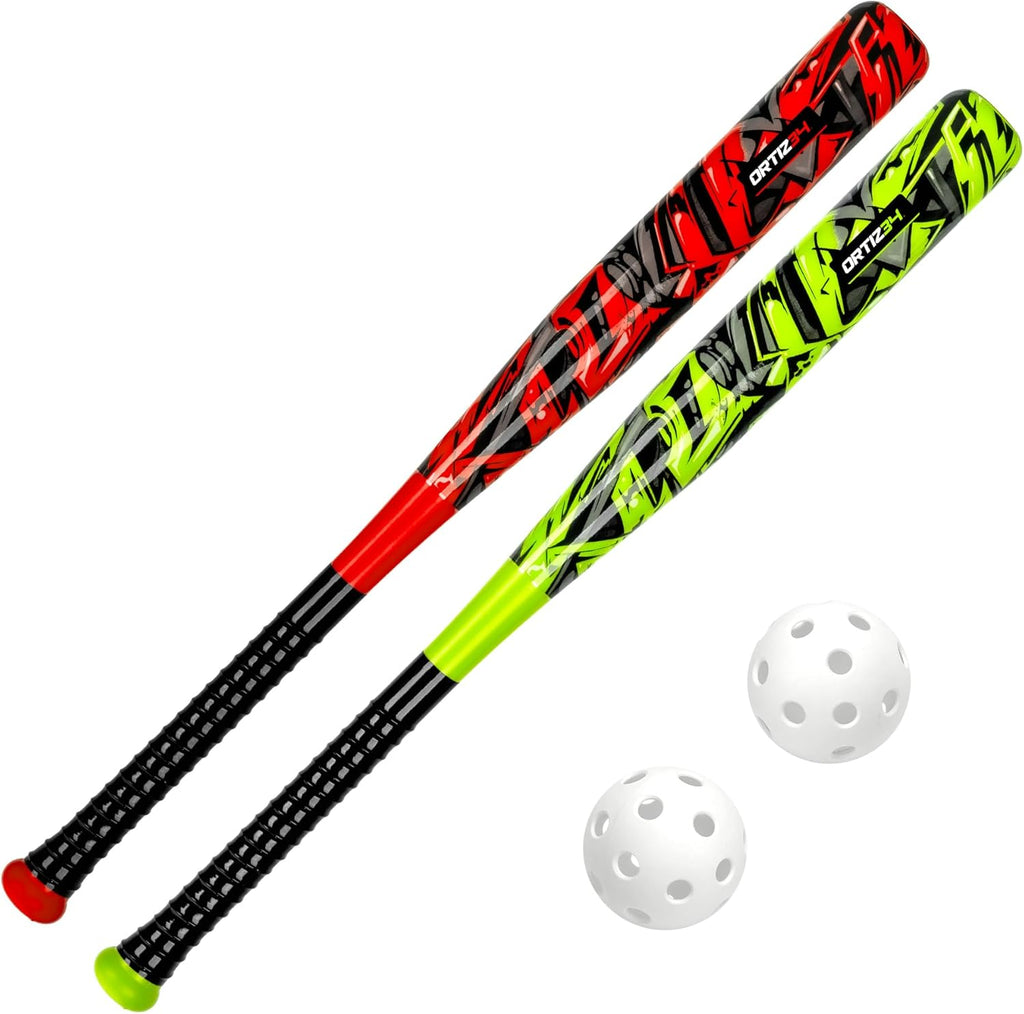 Bat & Ball Set - Graffiti Plastic Bat & Ball Homerun Set- David Ortiz Backyard Baseball Set for Youth, Kids, Teenagers, Adults (Bat & Ball Set, Blue)