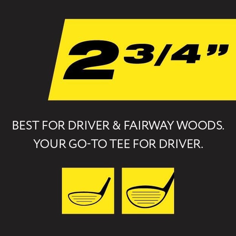 PTS Wood Golf Tees | 100 Count, 2-3/4 Inch | #1 Wood Tee on Tour | Best for Drivers & Woods