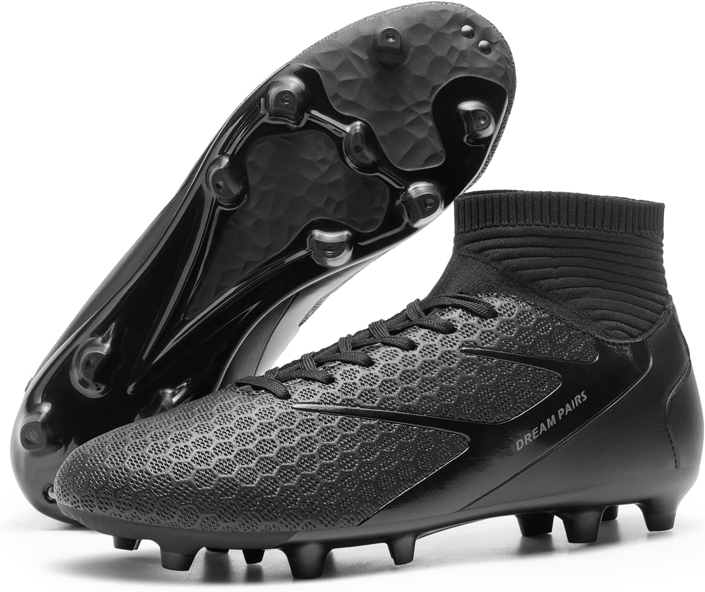 Men'S High Tops Lace up Soccer Cleats, Lightweight Professional Athletic Football Cleats Mens Athletic Shoes for Training Soccer
