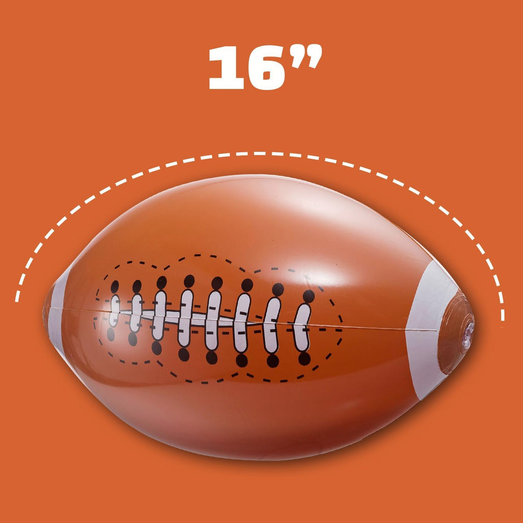 12-Pack 16" Inflatable Footballs for Football Party Decorations & Party Favors – Blow-Up Sports-Themed Beach Balls for Game Day & Birthday Supplies, Goodie Bag Stuffers