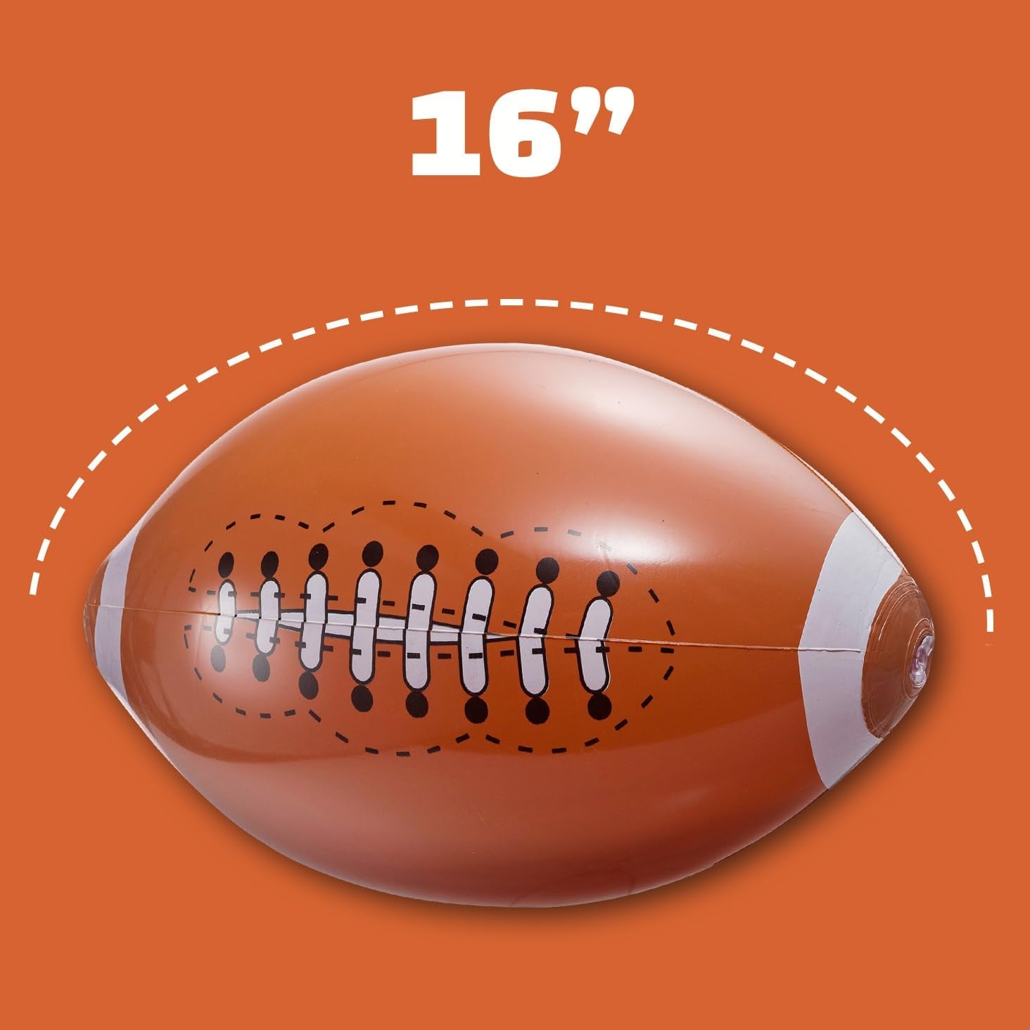 12-Pack 16" Inflatable Footballs for Football Party Decorations & Party Favors – Blow-Up Sports-Themed Beach Balls for Game Day & Birthday Supplies, Goodie Bag Stuffers