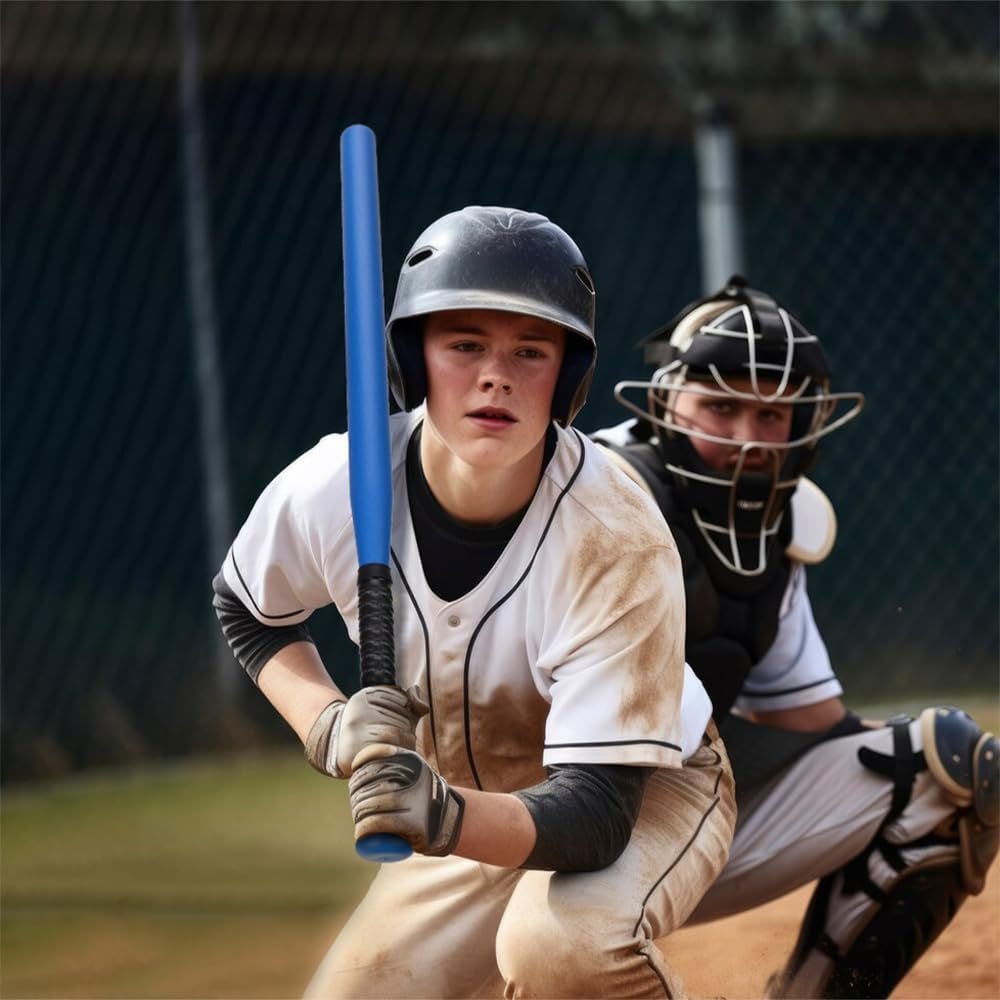 13 Pcs Baseball Bat Set Include 2 Plastic Baseball Bat 32 Inch & 6 Plastic Balls, 5 Throw Downs Base Indoor Outdoor for Baseball Softball Batting Practice Kids Youth Adult