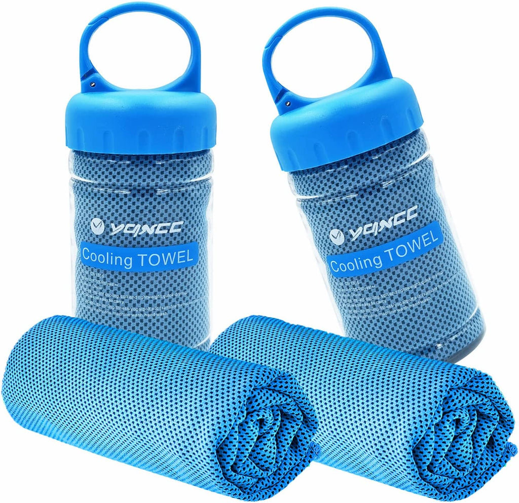 Cooling Towel | 2 Pack 47"X12" | Ice Cool for Neck | Soft Breathable Microfiber Chilly | for Yoga, Golf, Gym, Camping, Running, Workout & More Activities